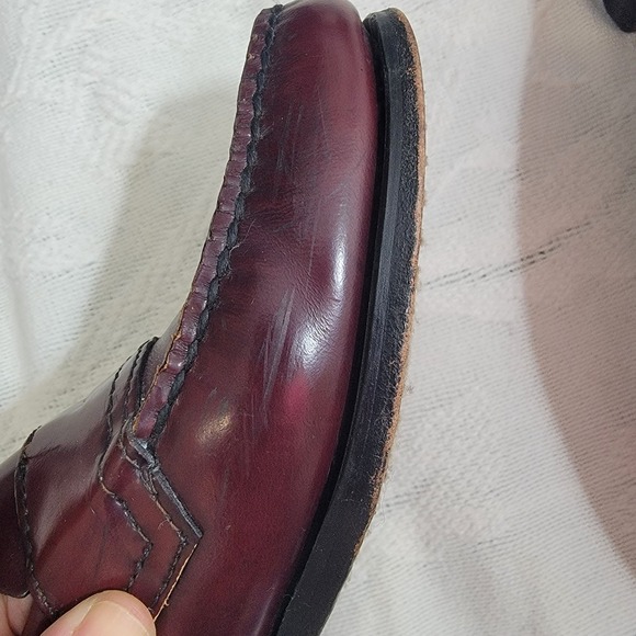 G.H. Bass Men's Weejuns Logan Leather Penny Loafers 'Wine' Size 9.5 D Dress Shoe - Picture 10 of 16